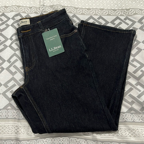 L.L.Bean Classic Straight Fit Jeans Comfort Knit Style Size 6 Regular NWT Pocket - Picture 1 of 7